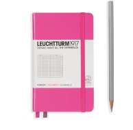 Записная книжка Leuchtturm A6 (в клетку), 187 стр., твердая обложка, розовая