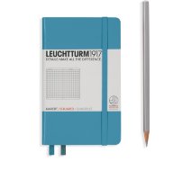 Записная книжка Leuchtturm A6 (в клетку), 187 стр., твердая обложка, нордически-синяя