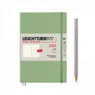 Еженедельник-блокнот Leuchtturm Weekly Planner & Notebook А6 2022г, 72л, мягкая обложка пастельный зеленый